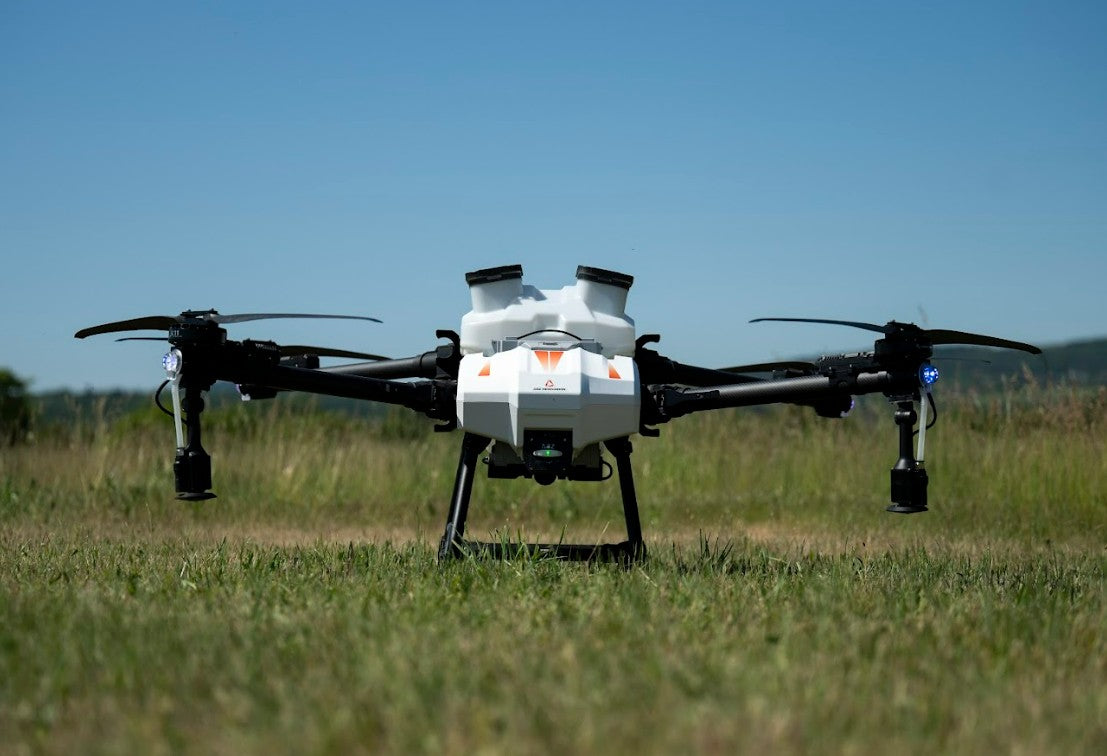 ABZ Innovation L30 spray drone standing in a field