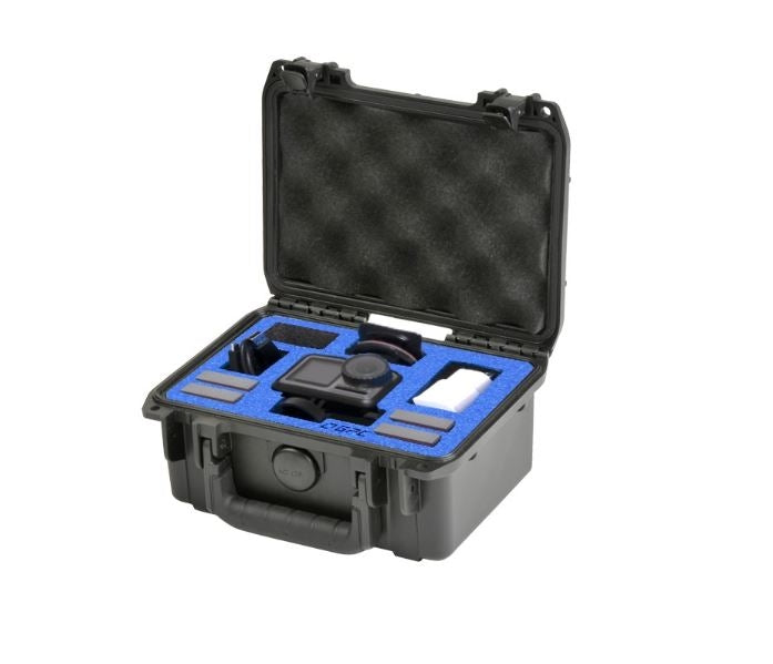 GPC Osmo Action case storage layout; camera and batteries shown for fit, not included