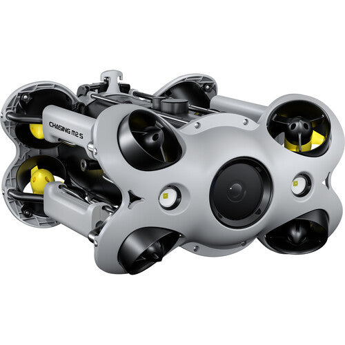 CHASING M2 S underwater ROV, showing its camera, lights and thrusters.