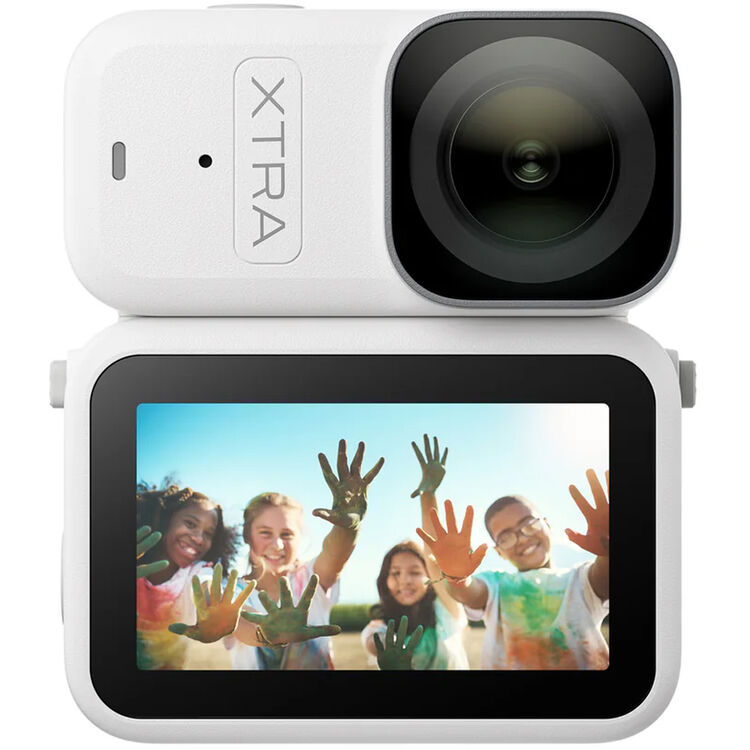 XTRA Atto Wearable 4K Action Camera (128GB) — front and rear views of the same camera