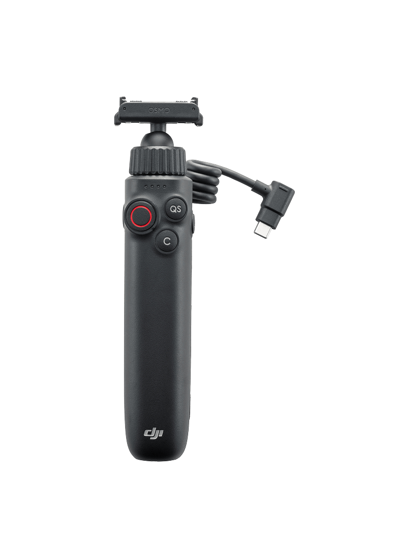 Dual-direction battery handle, control and camera-power connector view