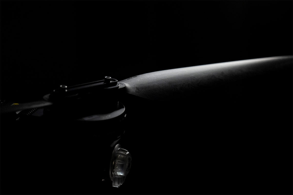 ABZ L30 propellers shown installed on an aircraft motor; select CW or CCW for the required motor position