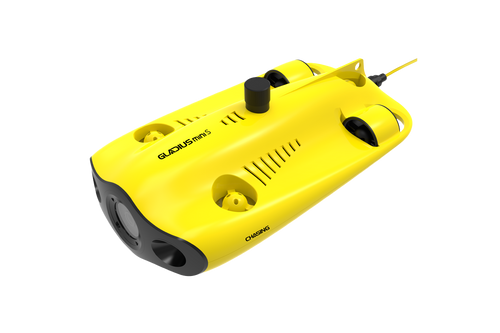 CHASING GLADIUS MINI S underwater drone, three-quarter view.