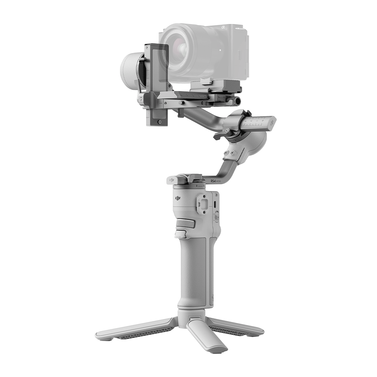DJI RS 4 Mini — camera outline illustrates gimbal fit