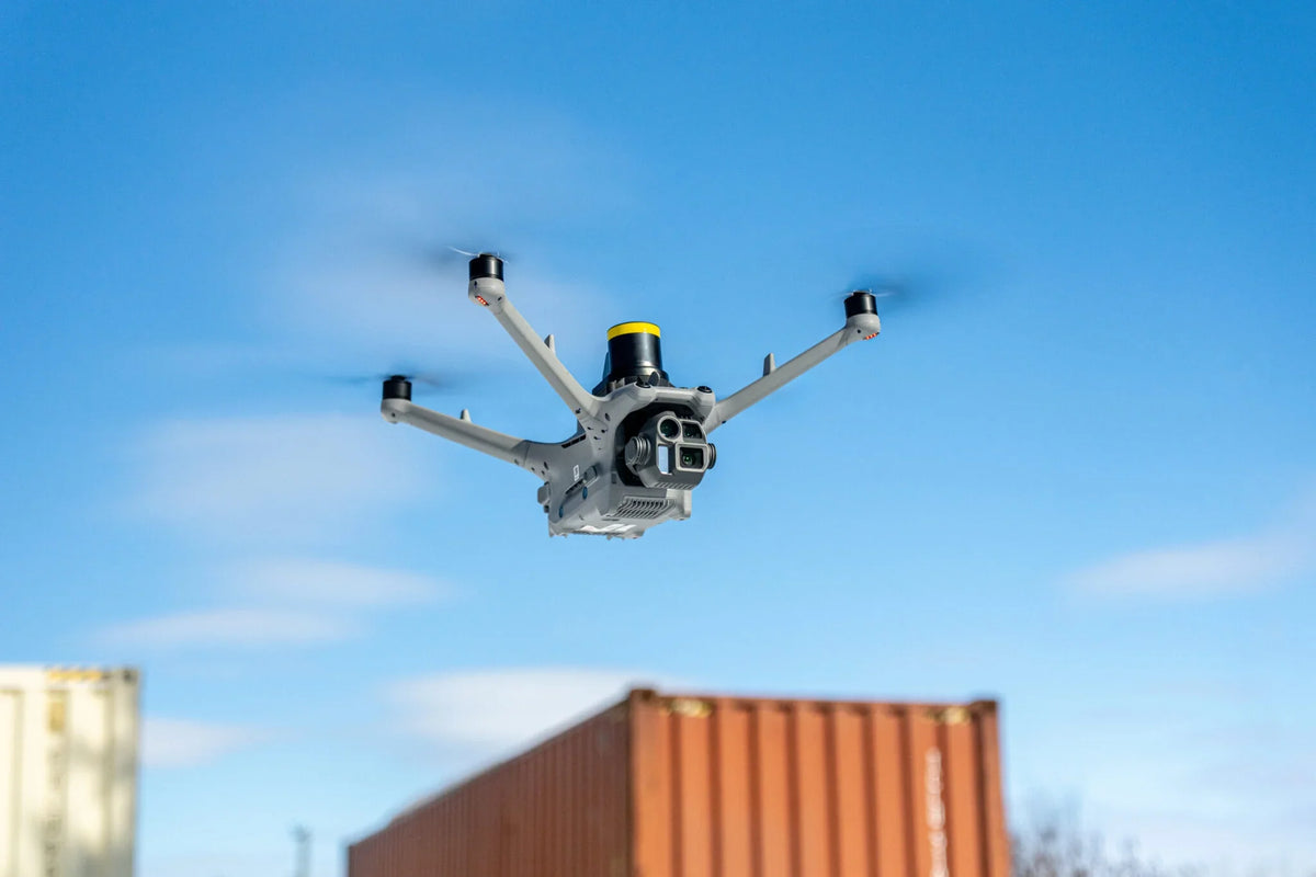 AVSS PRS-M4DT installed on a DJI Matrice 4D-series aircraft; installation example.