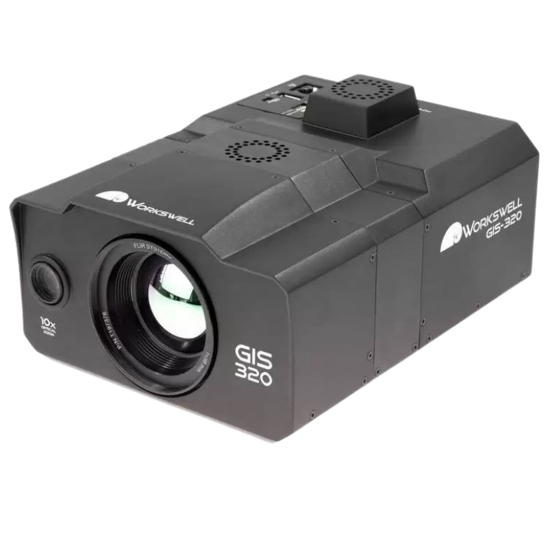 Workswell GIS-320 model front view for illustration; this offer specifies the 14.5-degree lens.