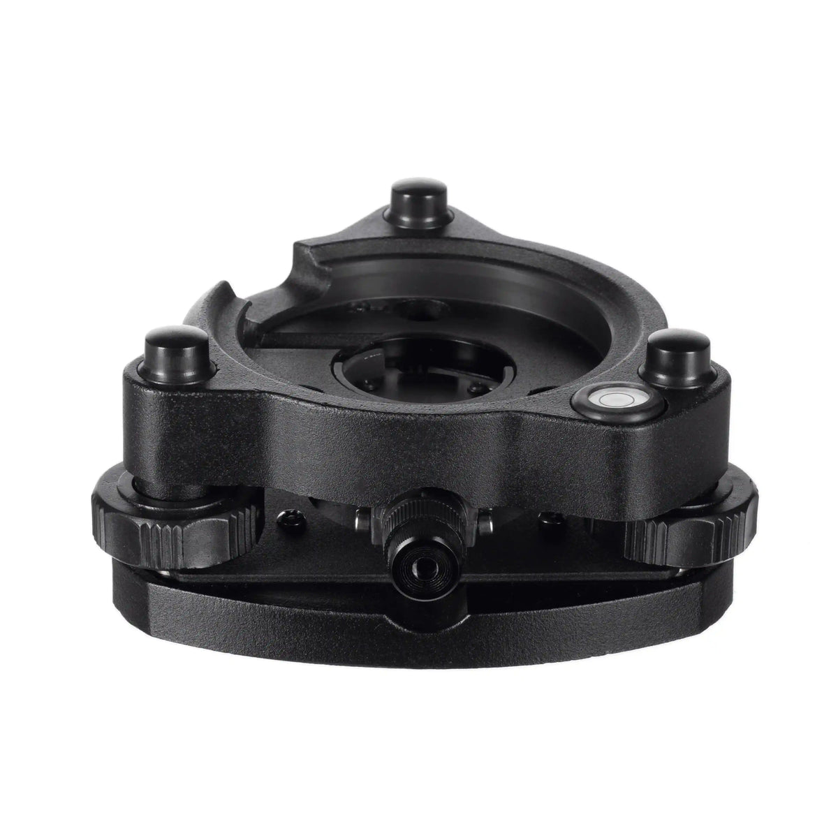 SECO black optical-plummet tribrach, angled view