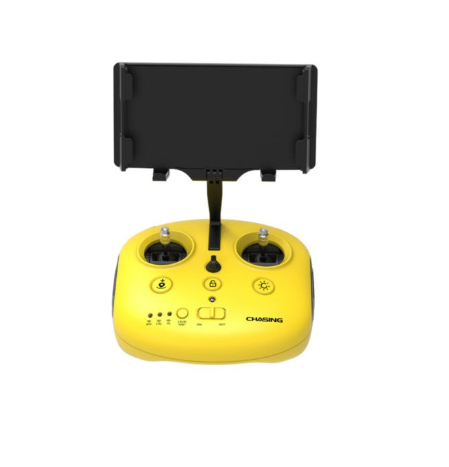 CHASING Remote Controller 3 with mobile device shown for illustration. Live video uses a compatible phone or tablet.