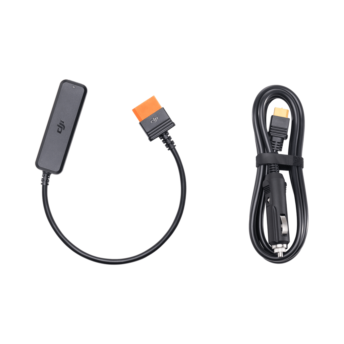 DJI Power car charging cable set: XT60 to SDC module and car-outlet to XT60 cable.
