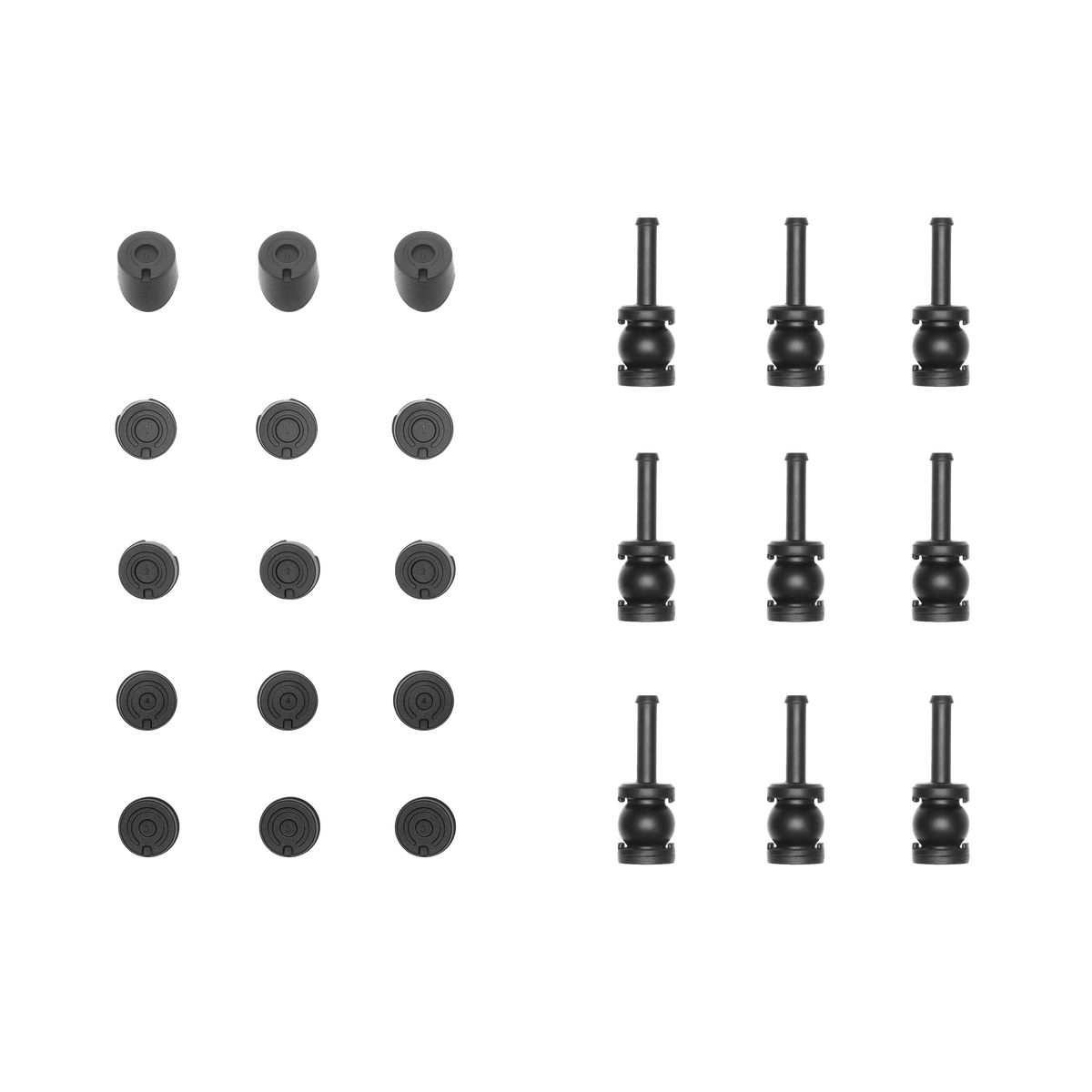 DJI Inspire 3 gimbal rubber dampers and protective covers.