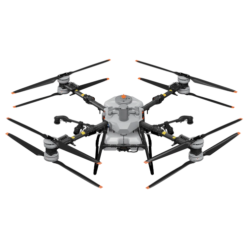 DJI Agras T100 with arms unfolded and standard spraying system
