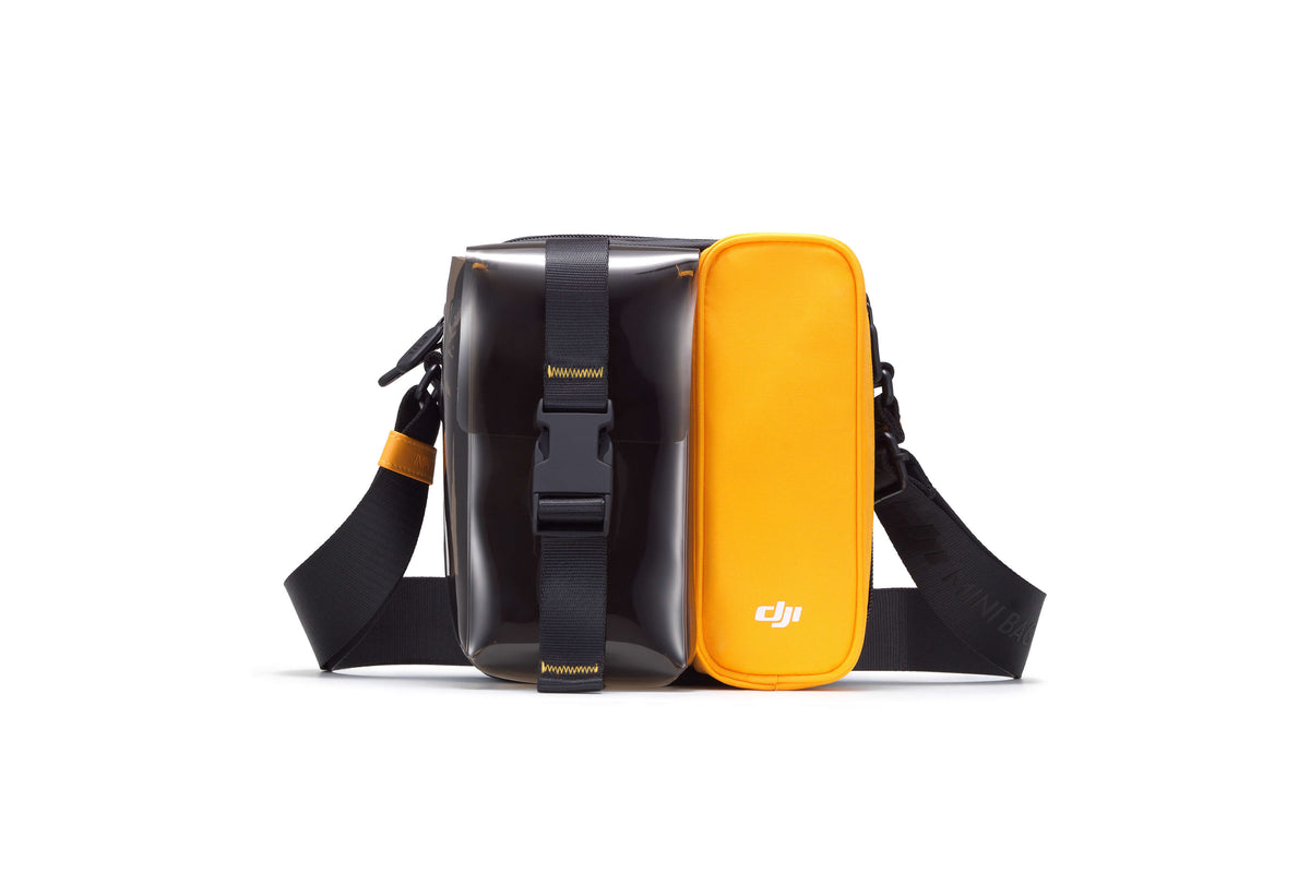 DJI Mini Bag+ in black and yellow, front view