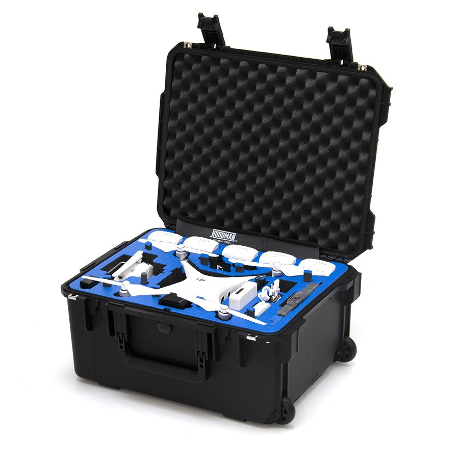 GPC DJI Phantom 4 PRO PROPS CASE V2 product view 1; Aircraft, batteries, controllers and other equipment shown for fit are not included with the case.