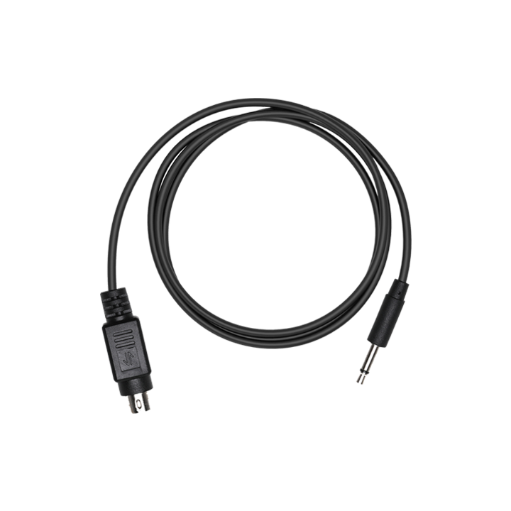 DJI Goggles Racing Edition cable with mono 3.5 mm jack plug and Mini-Din plug.