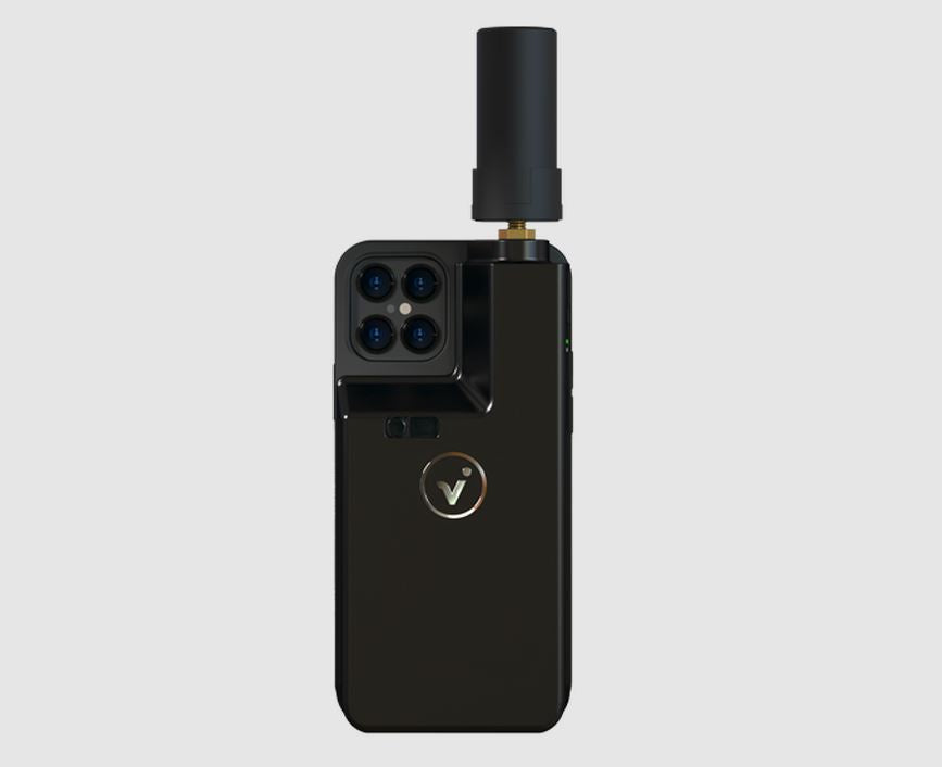 viDoc RTK Rover with iPhone 12 Pro Case. Phone shown for illustration is not included. See the software-support notice.