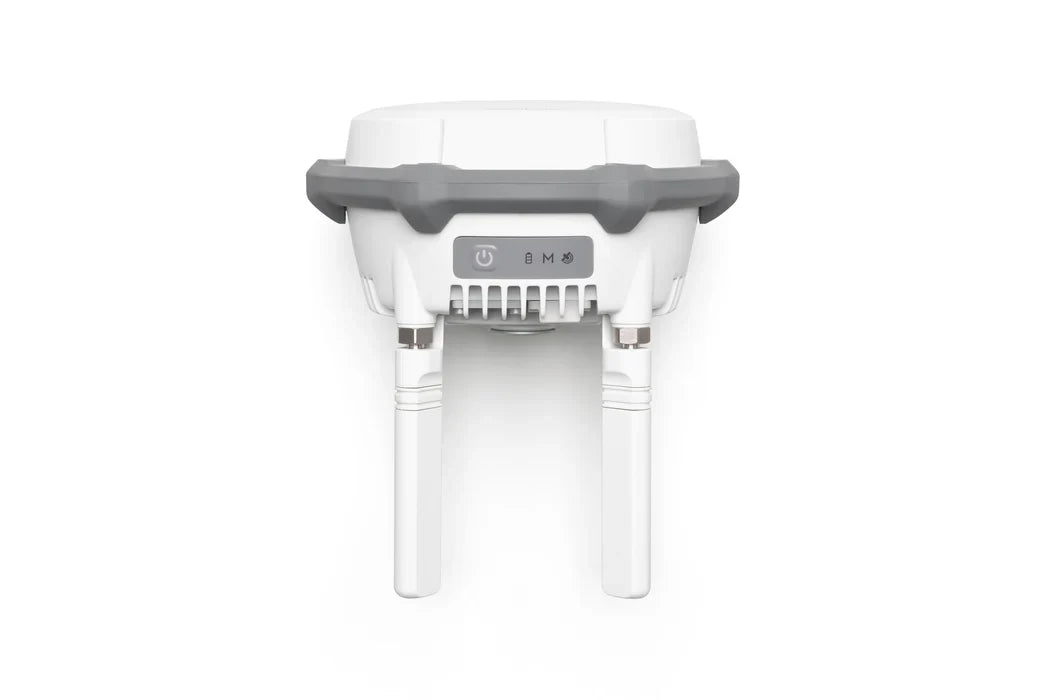 DJI D-RTK 3 Multifunctional Station front view with folded directional antennas