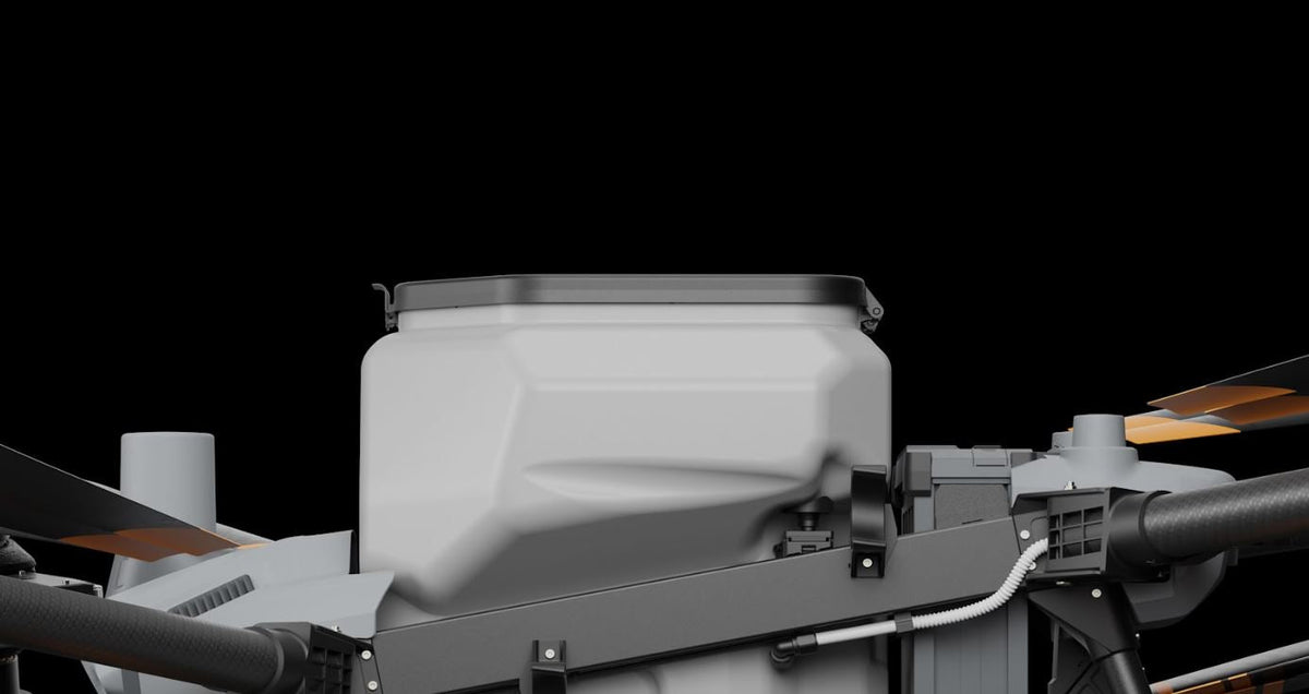 DJI T40 Spreading System 3.0 Agras product view 1; Aircraft shown with the spreading system is sold separately.